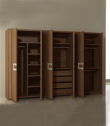 Armario contemporáneo seis puertas Santer, abierto