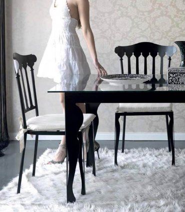 Mesa de comedor de forja Cesarino, detalle