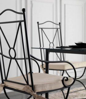 Mesa de forja y cristal Casimiro, sillón