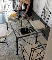 Mesa de forja y cristal Casimiro