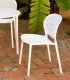 Silla de resina blanca para jardín Malta