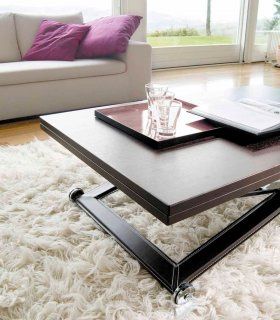 Mesa de centro elevable y extensible Tíber nogal