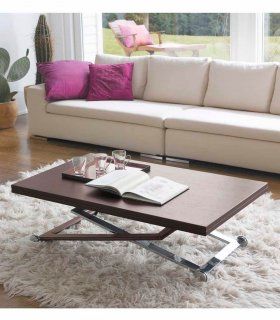 Mesa de centro elevable y extensible Tíber nogal