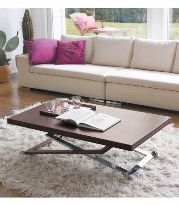 Mesa de centro elevable y extensible Tíber nogal