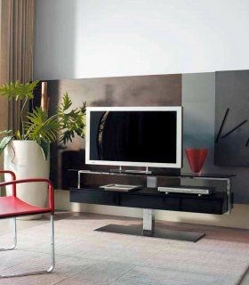 Mueble TV moderno lacado negro Orlando