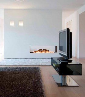 Mueble TV cristal Daniel, cristal fume con estructura en acero