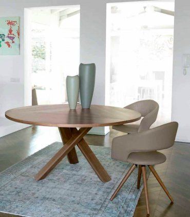 Mesa de comedor redonda madera Oretana