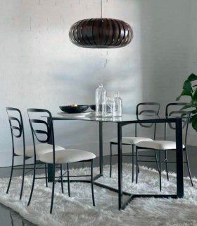 Mesa de comedor de forja Mailen, negra