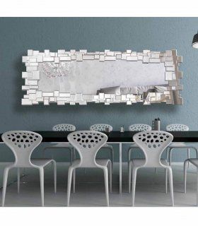 Espejo vestidor de cristal moderno blanco Valeria