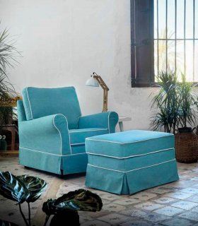 Sillón con pouf Babiera