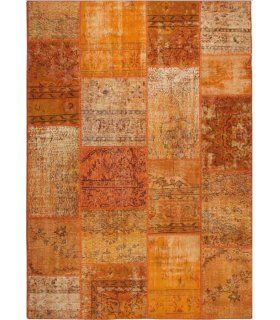 Alfombra de lana Patchwork Arancio