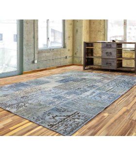 Alfombra de lana Patchwork Azzurro en Ámbar Muebles