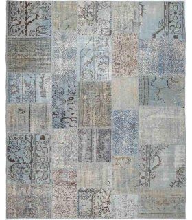 Alfombra de lana Patchwork Azzurro