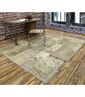 Alfombra de lana Patchwork Beige en Ámbar Muebles