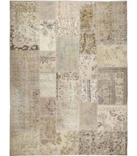 Alfombra de lana Patchwork Beige