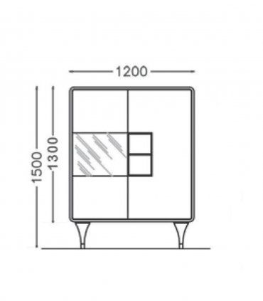 Mueble contenedor nórdico Eskara, medidas