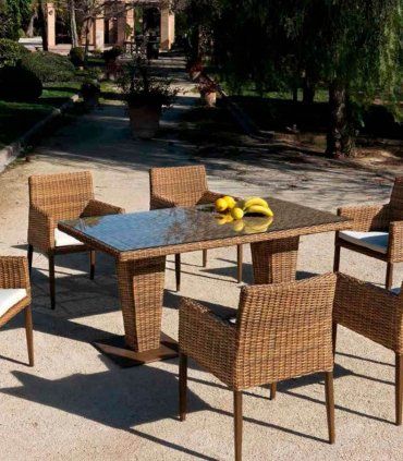 Mesa comedor de jardín rectangular Agadir