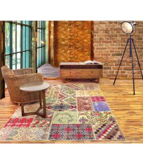 Alfombra de lana Patchwork Deco en Ámbar Muebles