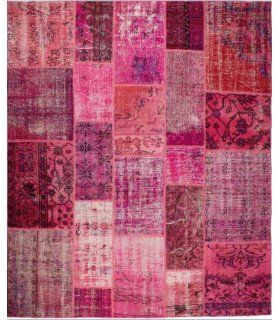 Alfombra de lana Patchwork Fuchsia