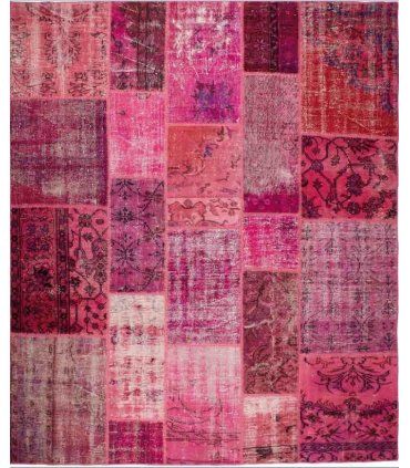 Alfombra de lana Patchwork Fuchsia en Ámbar Muebles