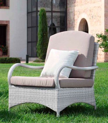 Sillón rattán blanco Mónaco