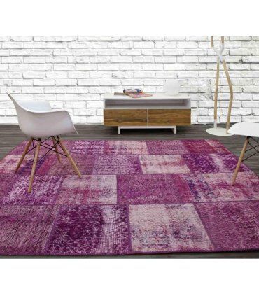 Alfombra de lana Patchwork Lavanda en Ámbar Muebles