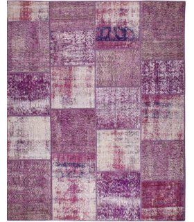 Alfombra de lana Patchwork Lavanda