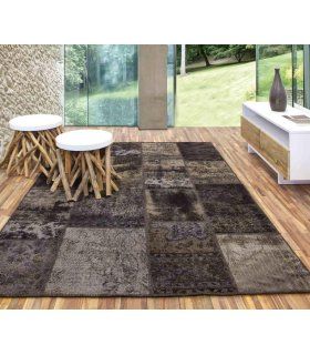Alfombra de lana Patchwork Marrone en Ámbar Muebles
