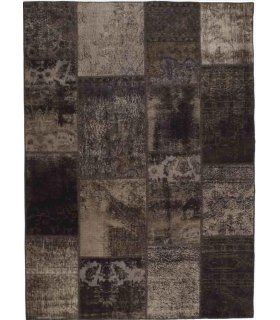 Alfombra de lana Patchwork Marrone