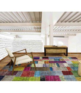 Alfombra de lana Patchwork Multicolor en Ámbar Muebles