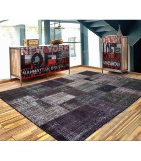 Alfombra de lana Patchwork Nero en Ámbar Muebles