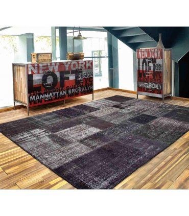Alfombra de lana Patchwork Nero en Ámbar Muebles