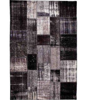 Alfombra de lana Patchwork Nero