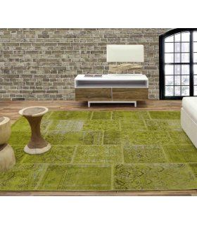 Alfombra de lana Patchwork Oliva en Ámbar Muebles
