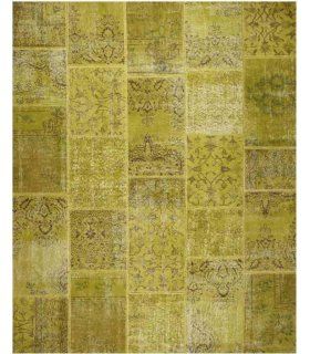 Alfombra de lana Patchwork Oliva
