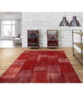 Alfombra de lana Patchwork Rosso en Ámbar Muebles