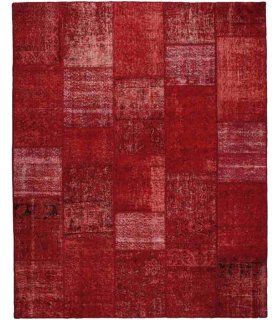 Alfombra de lana Patchwork Rosso