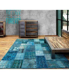 Alfombra de lana Patchwork Turchese en Ámbar Muebles