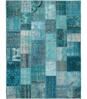 Alfombra de lana Patchwork Turchese
