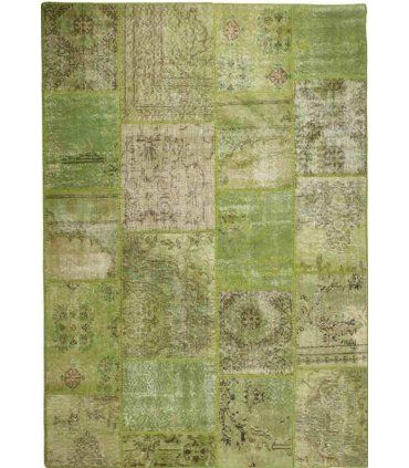 Alfombra de lana Patchwork Verde en Ámbar Muebles