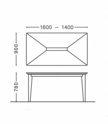 Mesa extensible nórdica Eskara, medidas