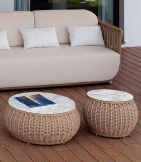 Mesa de centro redonda para jardín Heston