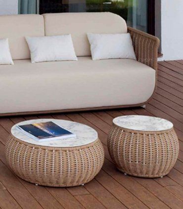 Mesa de centro redonda para jardín Heston