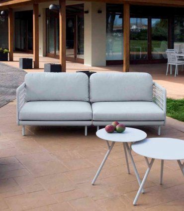Sofá de exterior con cuerda Burton, 3 plazas