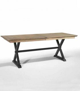 Mesa de comedor rústica extensible Teseo
