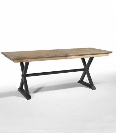 Mesa de comedor rústica extensible Teseo