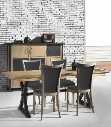 Mesa de comedor rústica extensible Teseo, comedor