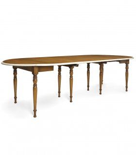 Mesa de comedor clásica extensible Tellos, abierta