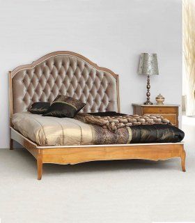 Cama clásica tapizada capitoné Viviane