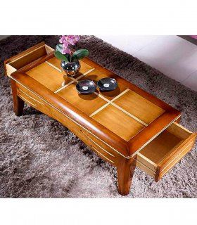 Mesa de centro rectangular clásica Bestali, cajones
